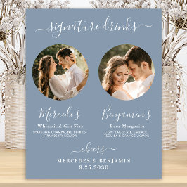 Poster Bebidas com Foto Personalizada Azul Turvo para Cas