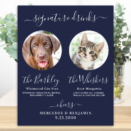 Poster Bebidas com Nome Personalizado para Casamento de C