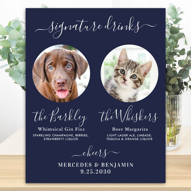 Poster Bebidas com Nome Personalizado para Casamento de C (Criador carregado)