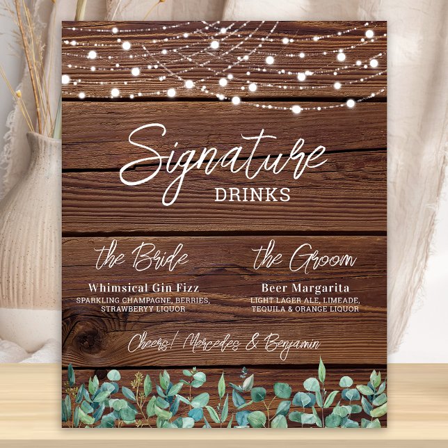 Poster Bebidas com Nomes Exclusivos Luzes de Corda Eucali (Criador carregado)