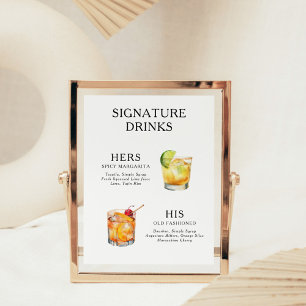 Poster Bebidas com Sabor de Assinatura Cardápio de Coquet