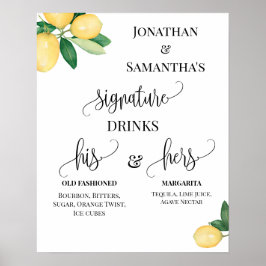 Poster Bebidas com Sabor de Assinatura Recepção de Casame