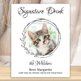 Poster Bebidas com Selo de Casamento de Gato Bar de Fotos