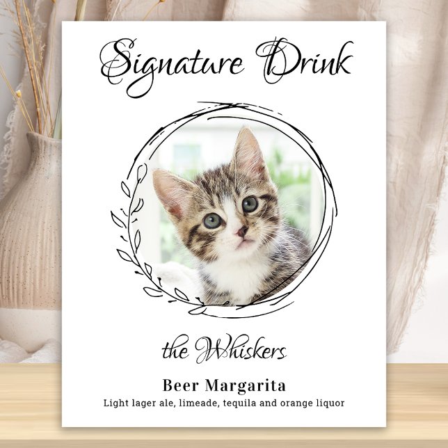 Poster Bebidas com Selo de Casamento de Gato Bar de Fotos (Criador carregado)