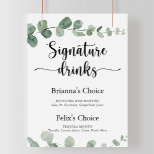 Poster Bebidas com Selo de Identidade Verde Delight Eucal