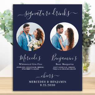 Poster Bebidas com Selo Personalizado Foto Azul-Marinho C