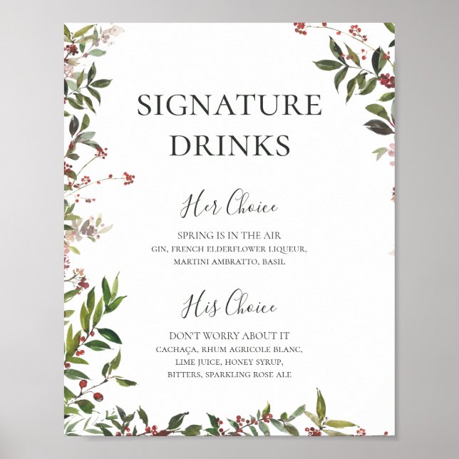 Poster Bebidas de Assinatura Botânica Natal (Frente)