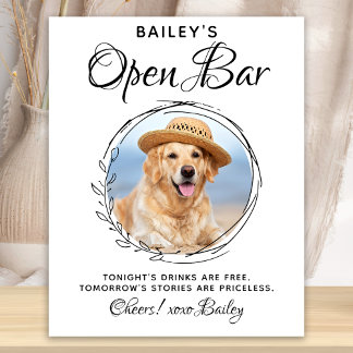 Poster Bebidas de Assinatura de Bar Aberto Pet Dog