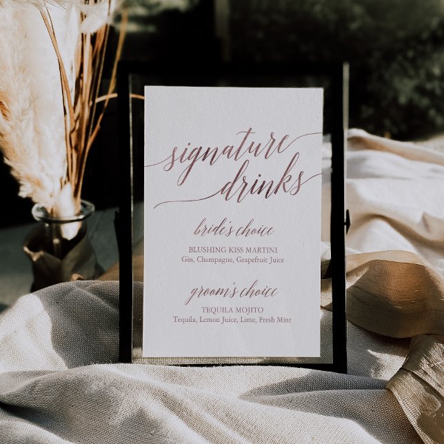 Poster Bebidas de Assinatura de Caligrafia Dourada Elegan (Criador carregado)