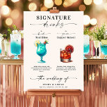 Poster Bebidas de Assinatura de Teal e Cobre<br><div class="desc">Adicione um toque de elegância e personalização ao seu casamento com esta maravilhosa Poster de casamento Signature Bebe. Apresentando duas ilustrações impressionantes de aquarela, esta poster mostra as bebidas típicas da noiva e do noivo: a "Felicidade Teal" e o "Sunset de Cobre." Correspondendo perfeitamente ao tema do metal e cobre,...</div>