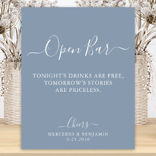 Poster Bebidas De Casamento Azul Com Derramamento Persona