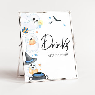 Poster Bebidas de Chá de fraldas de Boo Pequeno Azul