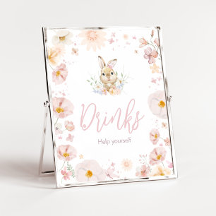 Poster Bebidas De Chá de fraldas De Coelho Assustado