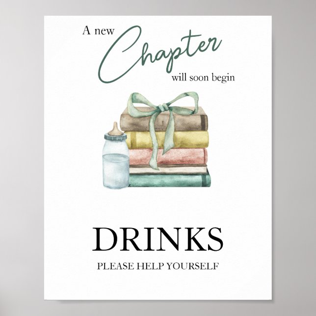Poster Bebidas de chá de fraldas de storybook com capítul (Frente)