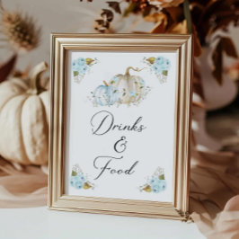 Poster Bebidas de Chá de fraldas e sinal de Comida