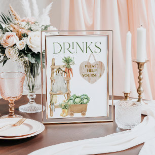 Poster Bebidas De Chá de fraldas Russo De Fazenda Cultiva