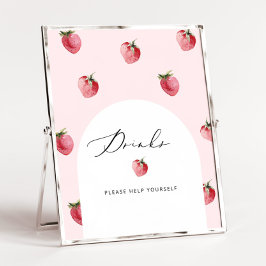 Poster Bebidas de morango, por favor, sirva-se