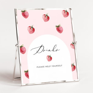 Poster Bebidas de morango, por favor, sirva-se