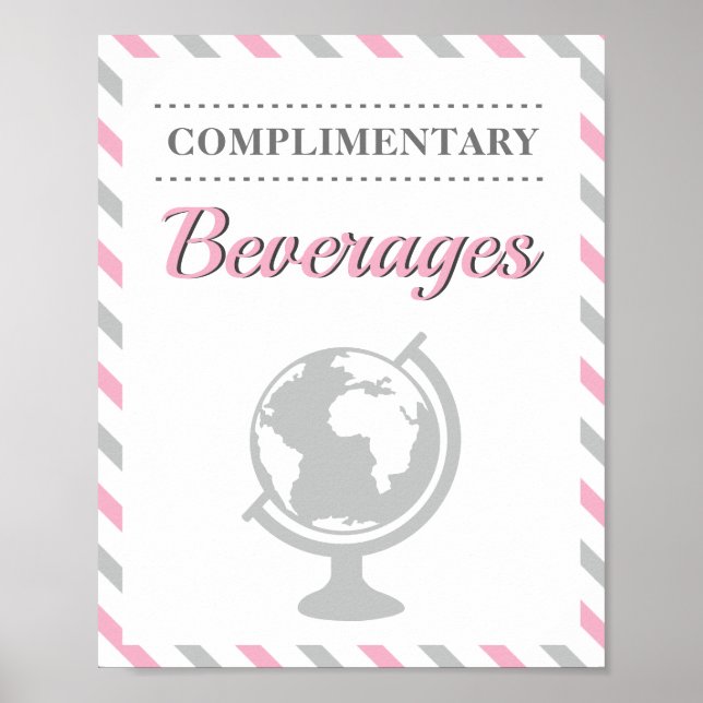 Poster Bebidas de Viagem Companhia Aérea Festa (Frente)