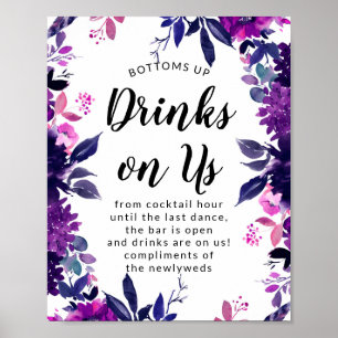 Poster Bebidas divertidas no Sinal de Recepção de casamen