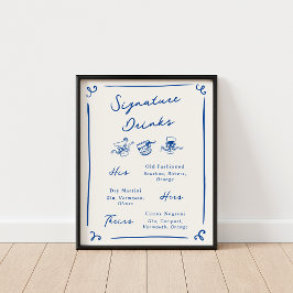 Poster Bebidas Especiais Assinadas à Mão com Navegante Ca