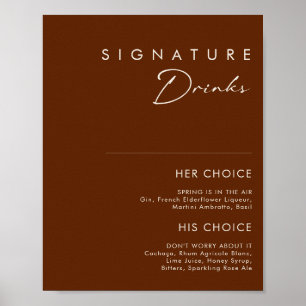 Poster Bebidas Especiais Canela Escura Deserto Simples Pl