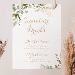 Poster Bebidas Especiais com Verde Sálvia Eucalipto Doura