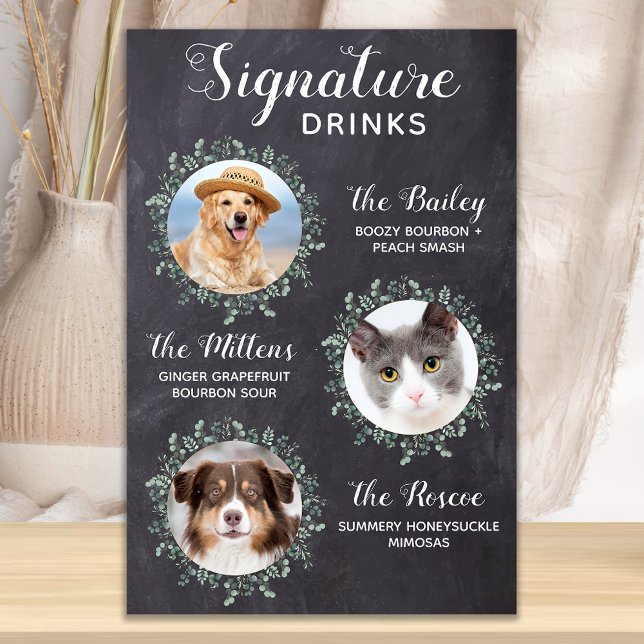 Poster Bebidas Especiais de Casamento de Pet Chalkboard d (Criador carregado)