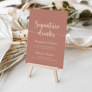 Poster Bebidas Especiais em Terracota com Caligrafia Mini