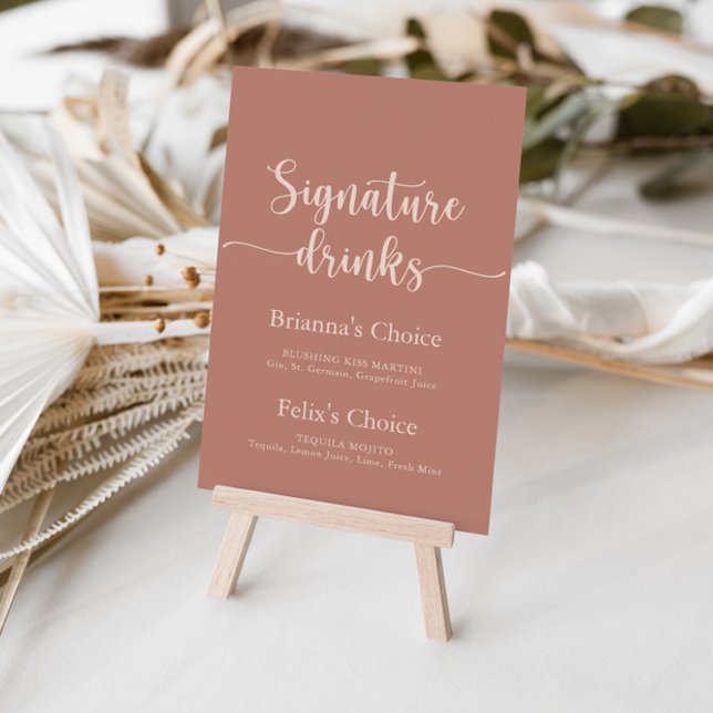 Poster Bebidas Especiais em Terracota com Caligrafia Mini (Criador carregado)