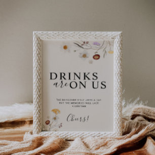 Poster Bebidas Estão No Sinal De Casamento De Boho Wildfl