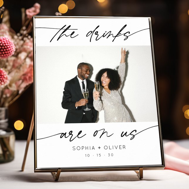 Poster Bebidas Modernas Estão Na Foto Do Script De Caligr (Criador carregado)