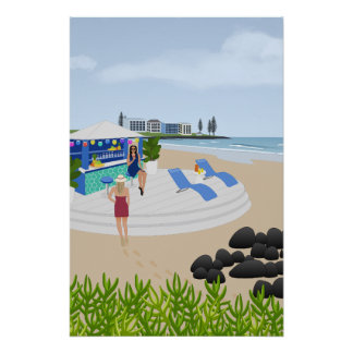 Póster Bebidas no Bar de Praia