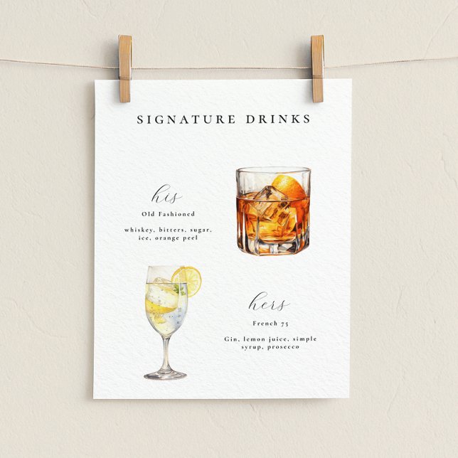 Poster Bebidas Personalizadas Cartaz de Coquetéis de Casa (Criador carregado)