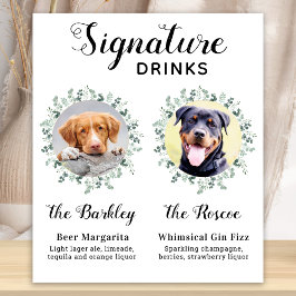 Poster Bebidas Personalizadas com Foto para Casamento de 
