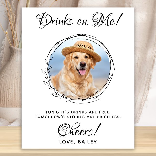 Poster Bebidas Por Minha Conta Foto Personalizada Cachorr (Criador carregado)
