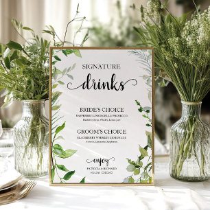 Poster Bebidas Principais Verde Água-Forte Elegante