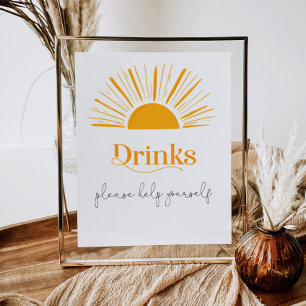 Poster Bebidas solares de boho minimalistas