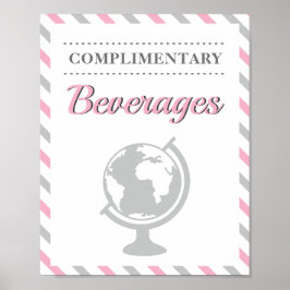 Poster Bebidas Viagens Avião Companhia Aérea Festa