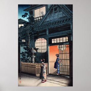 Poster Beco Araki em Yotsuya por Tsuchiya Koitsu