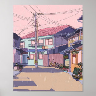 Poster Beco da cidade de Lofi