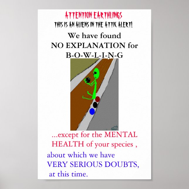 Poster Beco de Boliche do artista Wendy Bridges (Frente)