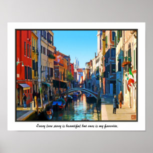 Póster Beco de Veneza com citações do amor