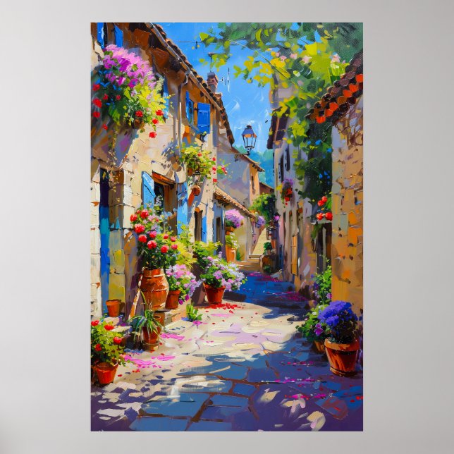 Poster Beco Floral Colorido no Primavera (Frente)