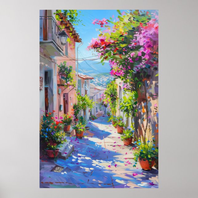 Poster Beco Floral Colorido no Primavera (Frente)