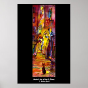 Poster Beco medieval à noite em Florença