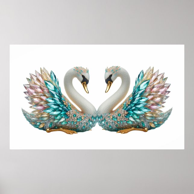 Poster Bedazzled Diamond Swan Gold Crystal Bling (Frente)