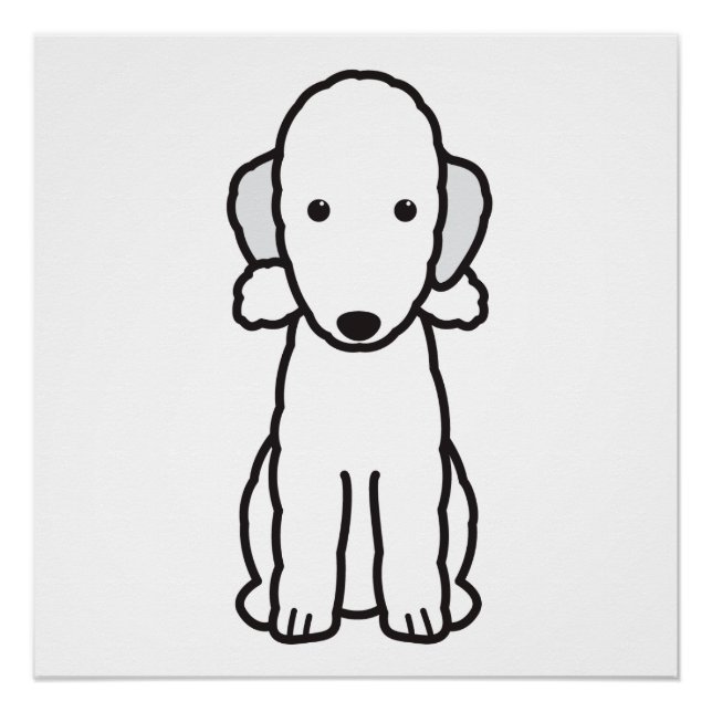 Póster Bedlington Terrier Dog Cartoon (Frente)