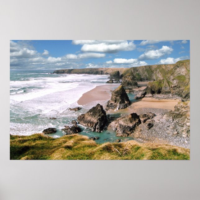 Poster Bedruthan Steps, Cornwall (Frente)