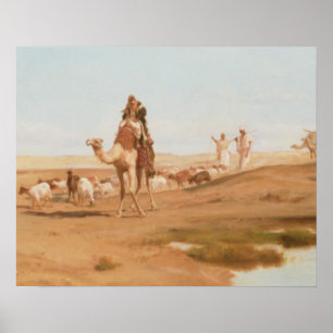 Poster Beduíno no deserto, 1884 (óleo em canvas)